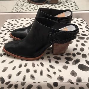 Dolve Vita Stacked Heel Black Mule Booties